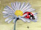 Ladybird lunch (Watercolour and pastel)<br />5x7